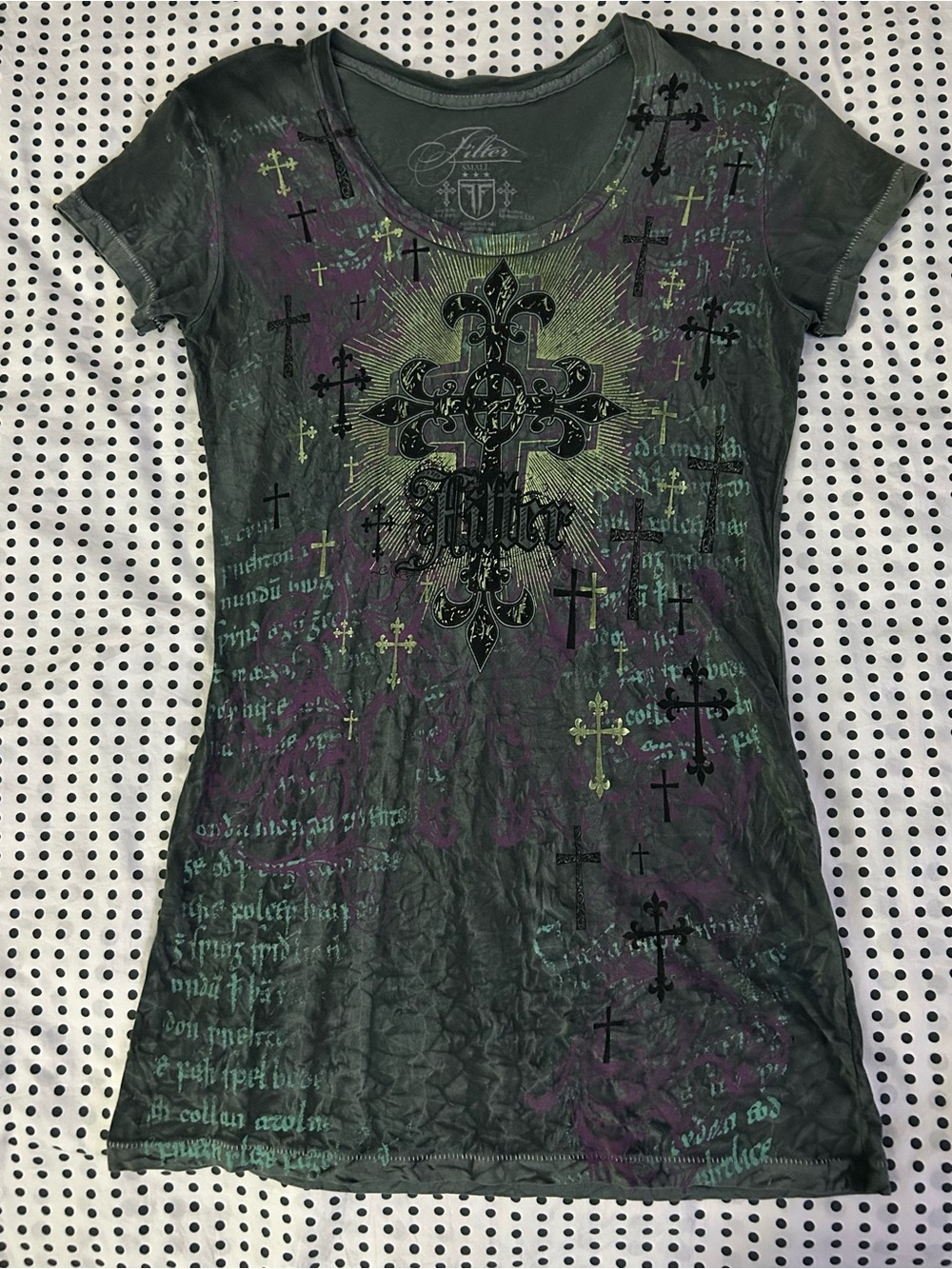 Vintage 2000s cyber grunge fitted tee